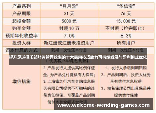 提升足球俱乐部财务管理效率的十大实用技巧助力可持续发展与盈利模式优化