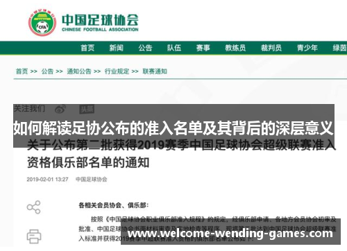 如何解读足协公布的准入名单及其背后的深层意义